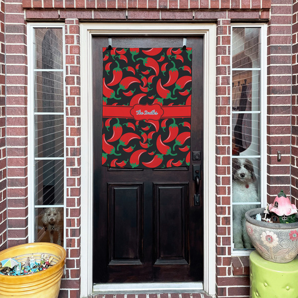 Chili Peppers House Flags - Double Sided - (Over the door) LIFESTYLE