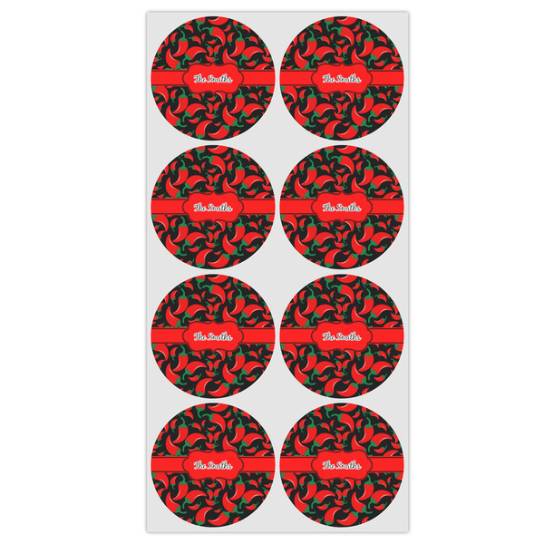 Chili Peppers Icing Circle - Medium - Set of 8