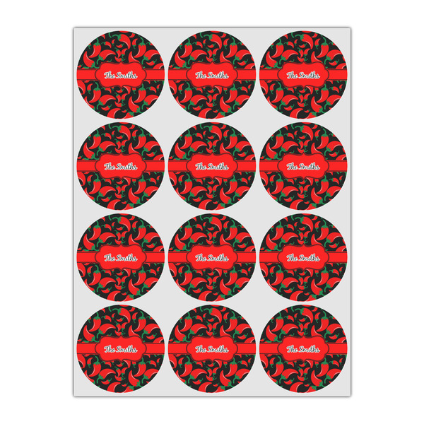 Chili Peppers Icing Circle - Small - Set of 12