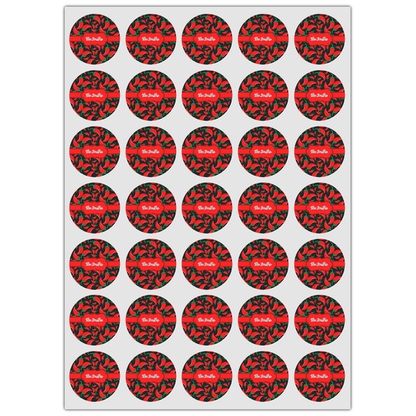 Chili Peppers Icing Circle - XSmall - Set of 35