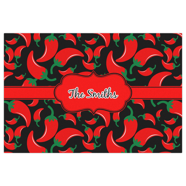 Chili Peppers Indoor / Outdoor Rug - 2'x3' - Front Flat