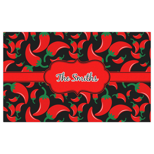 Chili Peppers Indoor / Outdoor Rug - 3'x5' - Front Flat