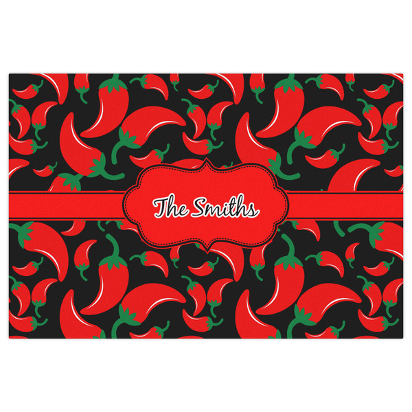 Chili Peppers Indoor / Outdoor Rug - 4'x6' - Front Flat