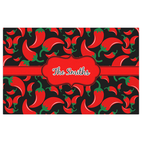 Chili Peppers Indoor / Outdoor Rug - 5'x8' - Front Flat