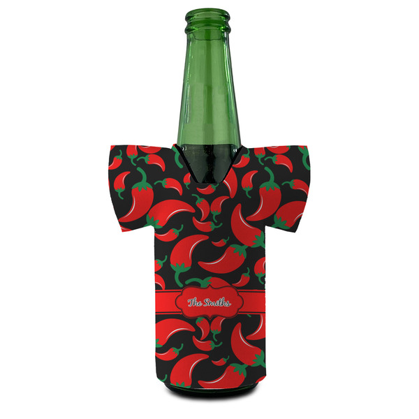 Chili Peppers Jersey Bottle Cooler - Set of 4 - FRONT (on bottle)