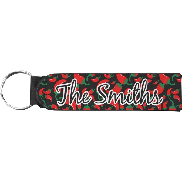 Custom Chili Peppers Neoprene Keychain Fob (Personalized)