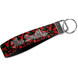 Chili Peppers Wristlet Webbing Keychain Fob (Personalized)
