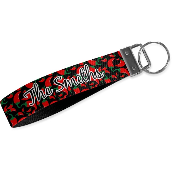 Custom Chili Peppers Webbing Keychain Fob - Small (Personalized)