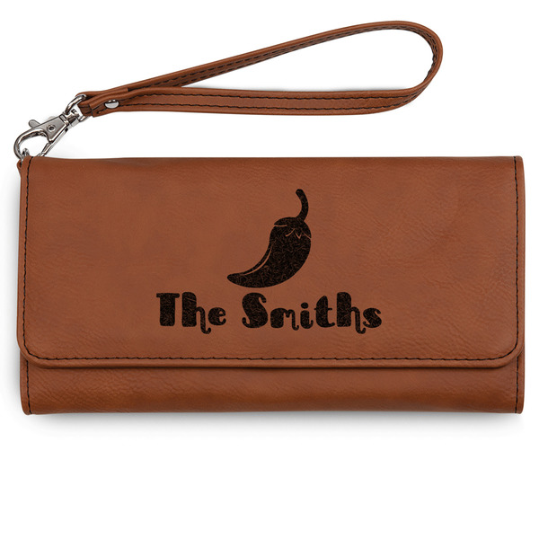 Custom Chili Peppers Ladies Leatherette Wallet - Laser Engraved (Personalized)