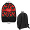 Chili Peppers Large Backpack - Black - Front & Back View