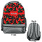 Chili Peppers Large Backpack - Gray - Front & Back View