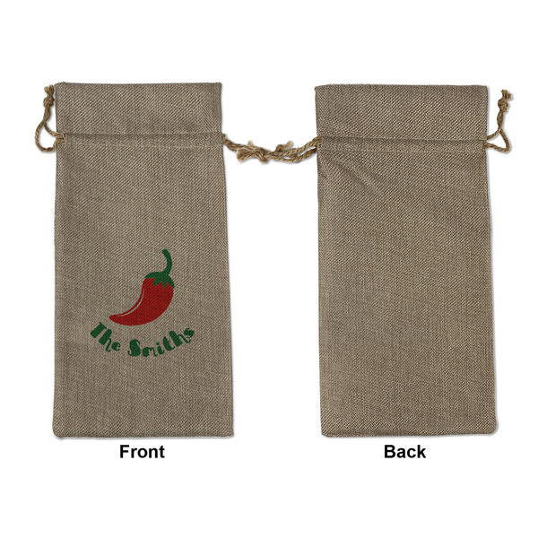 Chili Peppers Large Burlap Gift Bags - Front Approval