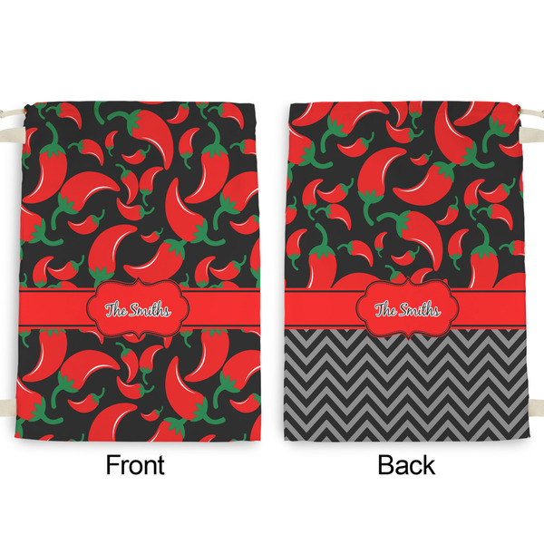 Chili Peppers Large Laundry Bag - Front & Back View