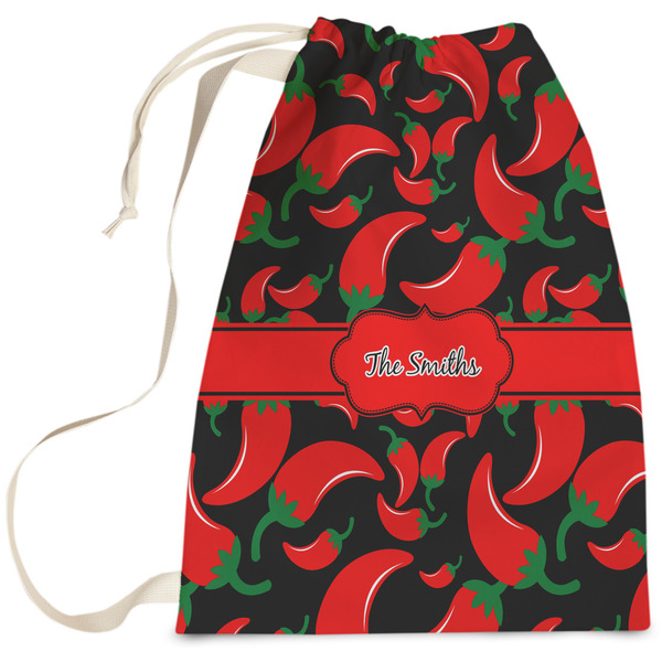 Custom Chili Peppers Laundry Bag - Large (Personalized)