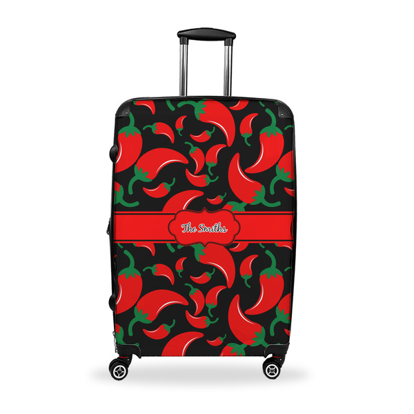 Custom Chili Peppers Suitcase - 28" Large - Checked w/ Name or Text