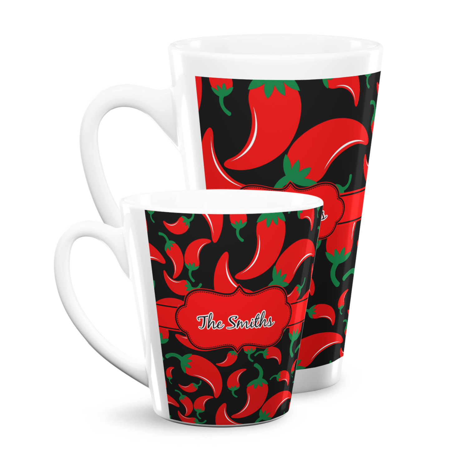 Custom Chili Peppers Latte Mug (Personalized) YouCustomizeIt
