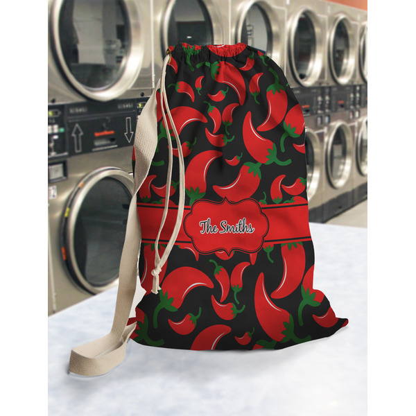 Chili Peppers Laundry Bag in Laundromat