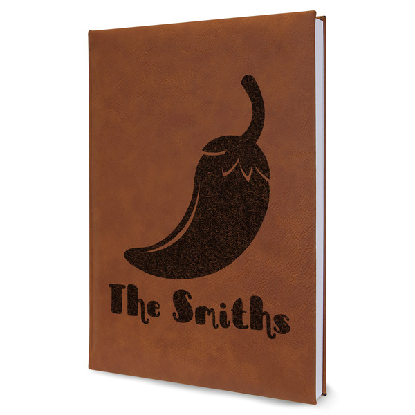 Custom Chili Peppers Leather Sketchbook (Personalized)
