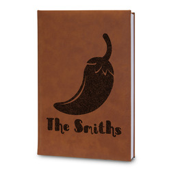 Chili Peppers Leatherette Journal - Large - Double Sided (Personalized)