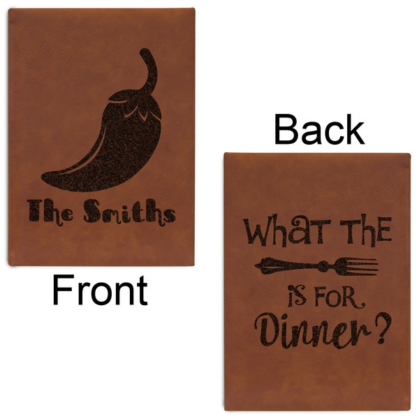 Chili Peppers Leatherette Journals - Large - Double Sided - Front & Back View