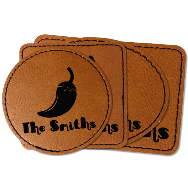 Custom Chili Peppers Faux Leather Iron On Patch (Personalized)