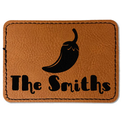 Chili Peppers Faux Leather Iron On Patch - Rectangle (Personalized)