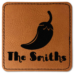 Chili Peppers Faux Leather Iron On Patch - Square (Personalized)