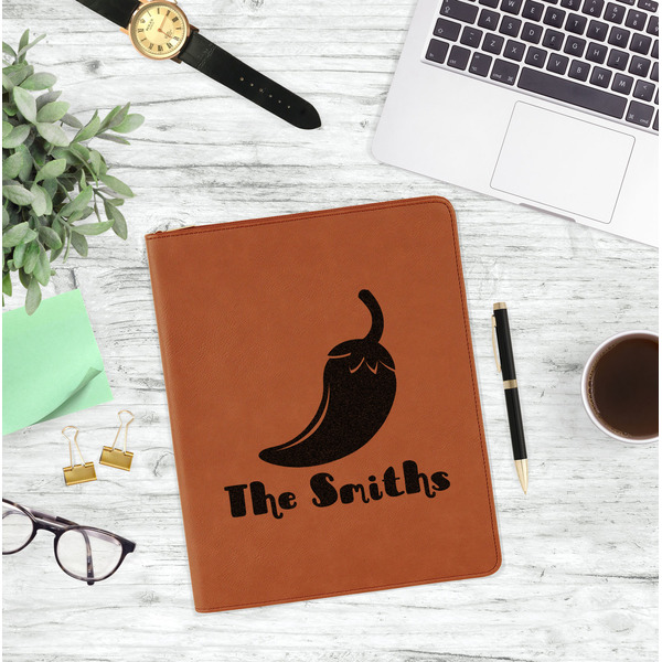 Chili Peppers Leatherette Zipper Portfolio - Lifestyle Photo