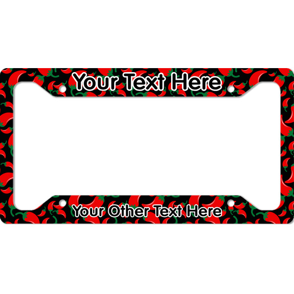 Custom Chili Peppers License Plate Frame - Style A (Personalized)