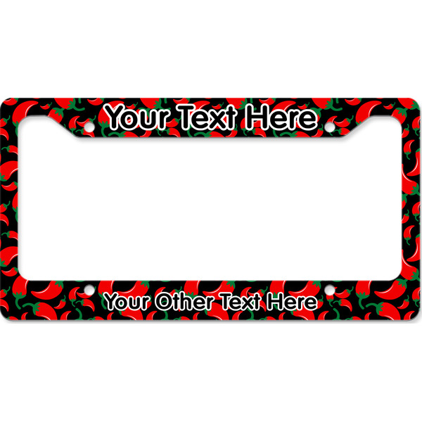 Custom Chili Peppers License Plate Frame - Style B (Personalized)
