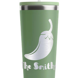 Chili Peppers RTIC Everyday Tumbler with Straw - 28oz - Light Green - Double-Sided (Personalized)