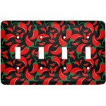Chili Peppers Light Switch Cover (4 Toggle Plate)