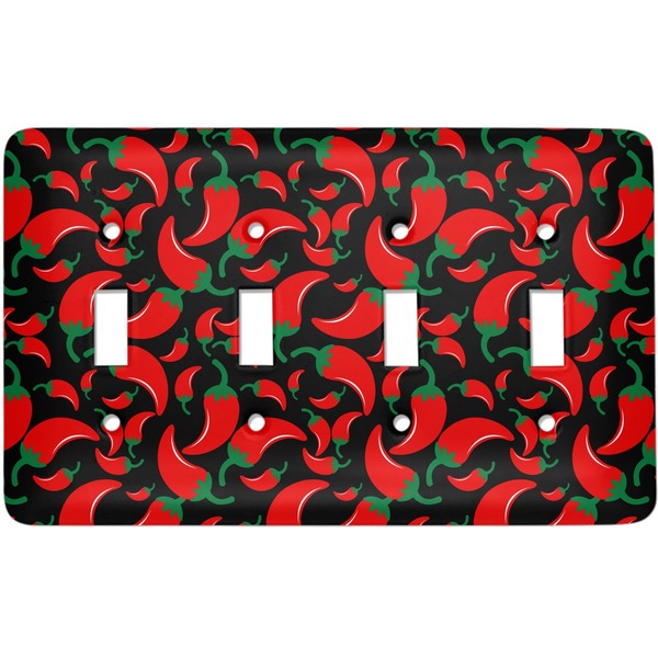 Custom Chili Peppers Light Switch Cover (4 Toggle Plate)
