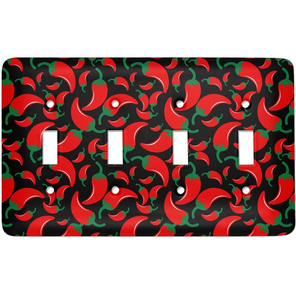 Custom Chili Peppers Light Switch Cover (4 Toggle Plate)