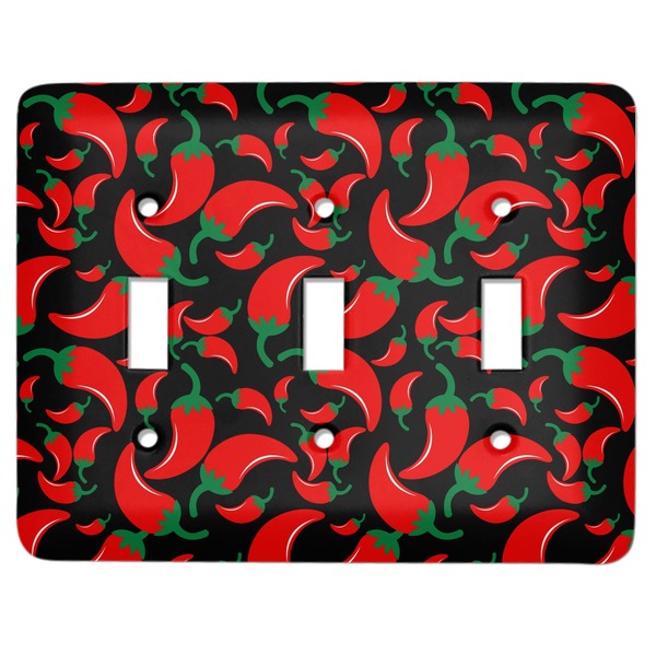 Custom Chili Peppers Light Switch Cover (3 Toggle Plate)