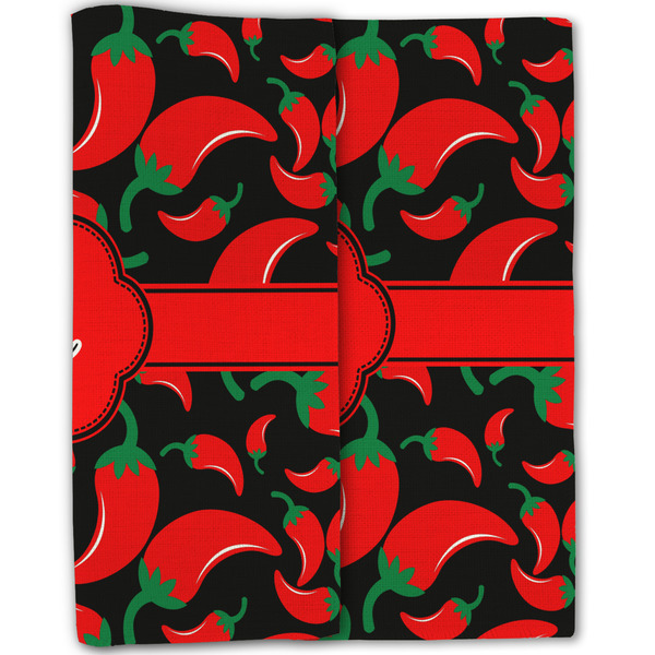Chili Peppers Linen Placemat - Folded Half (double sided)