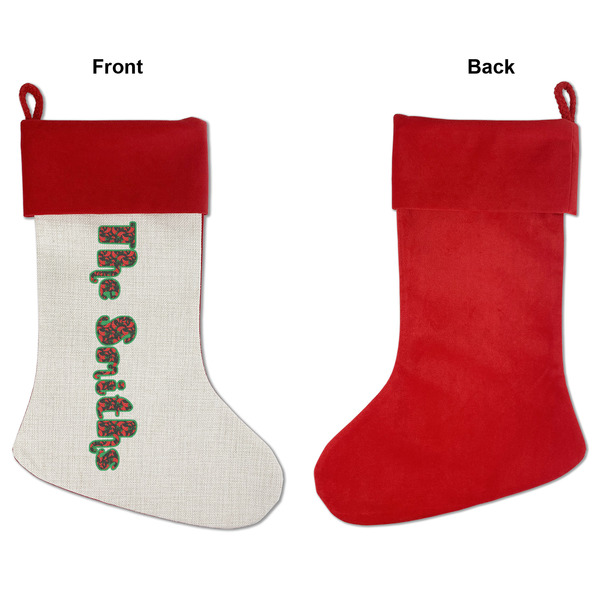 Chili Peppers Linen Stockings w/ Red Cuff - Front & Back (APPROVAL)