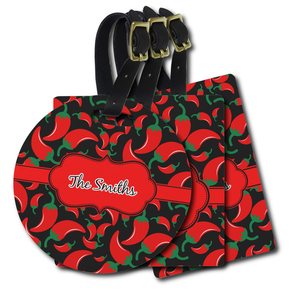 Custom Chili Peppers Plastic Luggage Tag (Personalized)