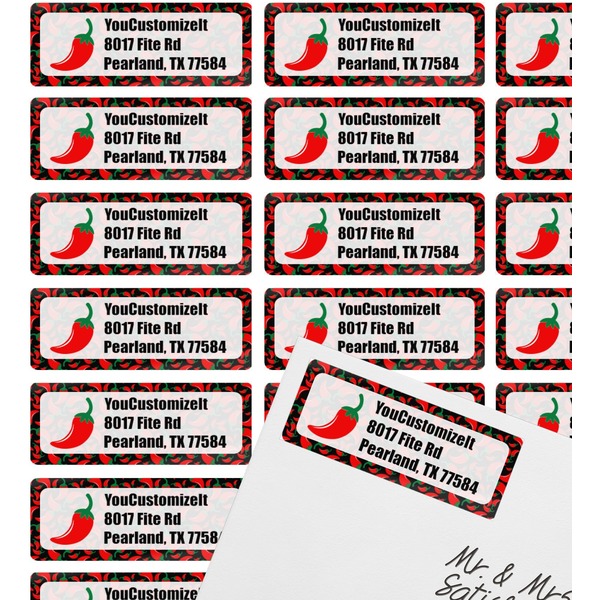 Chili Peppers Mailing Label on Envelope - Multiple Labels