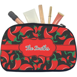 Chili Peppers Makeup / Cosmetic Bag - Medium (Personalized)