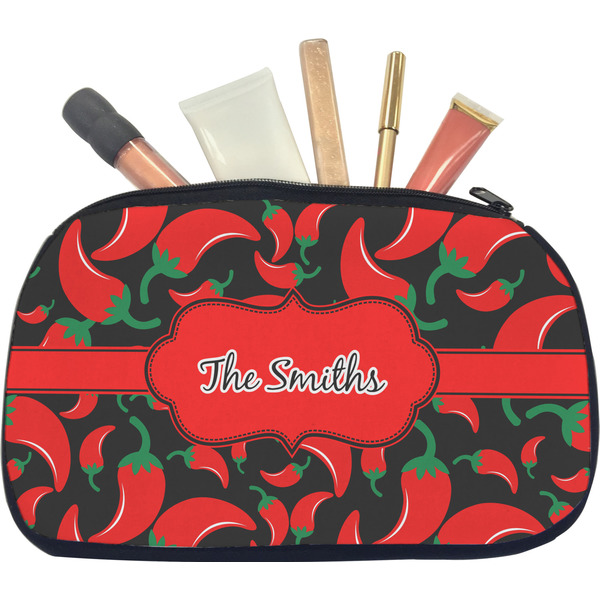 Custom Chili Peppers Makeup / Cosmetic Bag - Medium (Personalized)