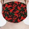 Chili Peppers Mask - Pleated (new) Front View on Girl