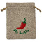 Chili Peppers Medium Burlap Gift Bag - Front (Personalized)