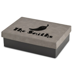 Chili Peppers Gift Boxes w/ Engraved Leather Lid (Personalized)