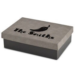 Chili Peppers Gift Boxes w/ Engraved Leather Lid (Personalized)