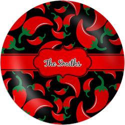 Chili Peppers Melamine Salad Plate - 8" (Personalized)