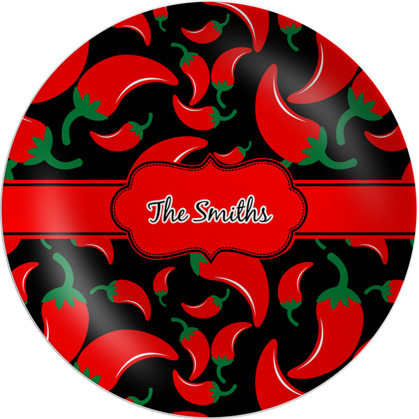 Custom Chili Peppers Melamine Plate (Personalized)