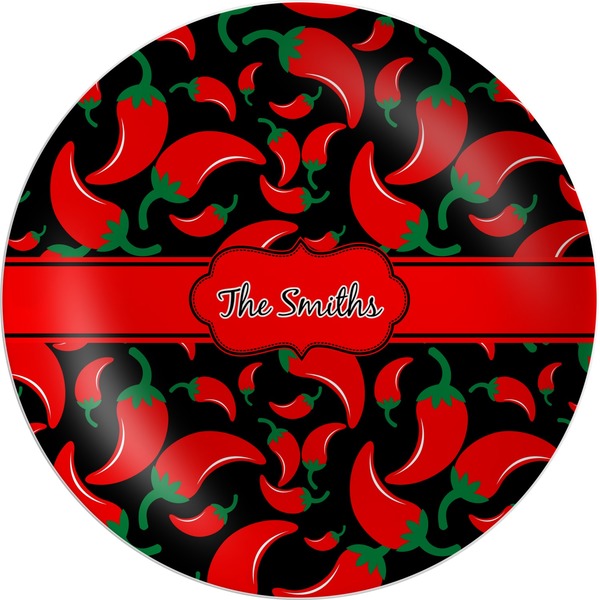Custom Chili Peppers Melamine Plate (Personalized)