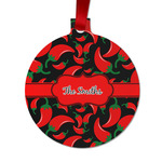 Chili Peppers Metal Ball Ornament - Double Sided w/ Name or Text