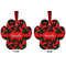 Chili Peppers Metal Paw Ornament - Front and Back